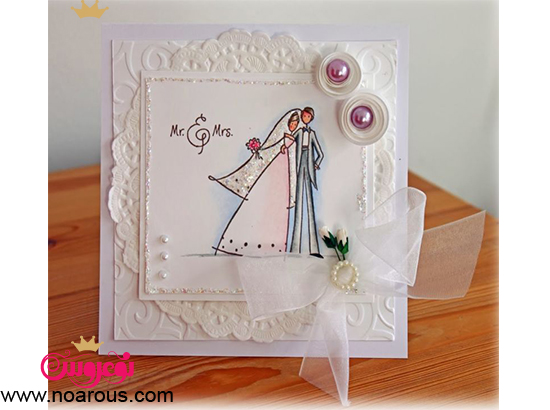 کارت عروسی دست ساز نقاشی عروس داماد