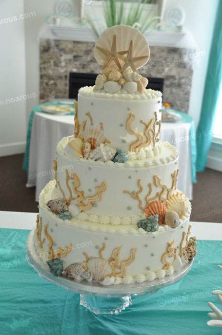 کیک عروسی با تم ساحلی