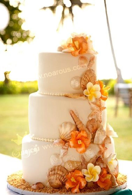 کیک عروسی با تم ساحلی
