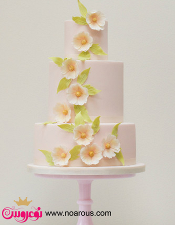 آلبوم عکس کیک عروسی با تزئین گل