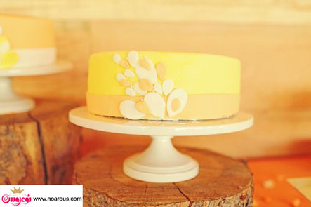 آلبوم عکس کیک عروسی زرد رنگ