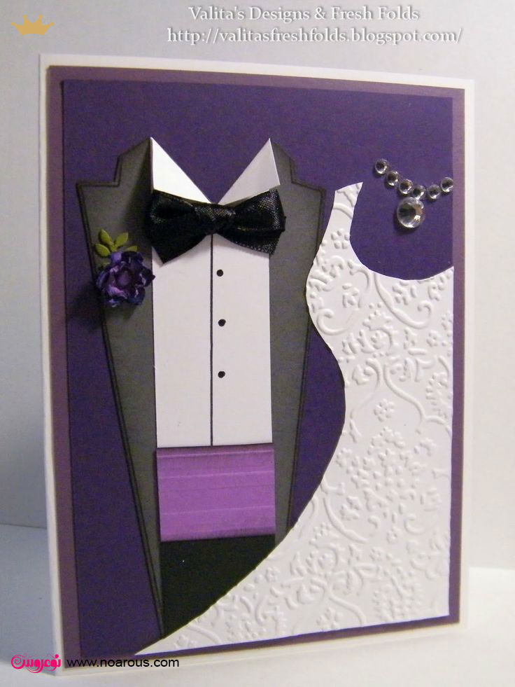 آلبوم کارت عروسی با تم عروس داماد و رنگ بنفش