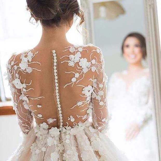 لباس عروس گلی