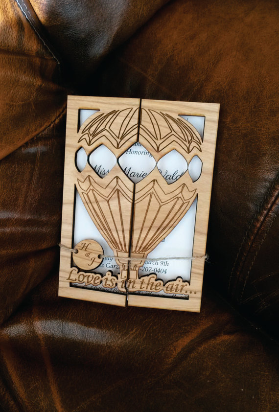 کارت عروسی چوبی شکل بالن
