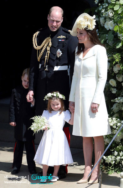 پرنس ویلیام و خانواده اش در مراسم عروسی مگان و هری